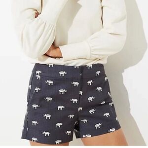 LOFT The Riviera Short Elephant Print Charcoal Shorts